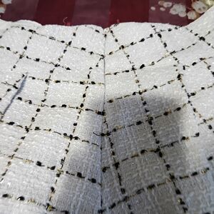 Shein White Tweed Skirt